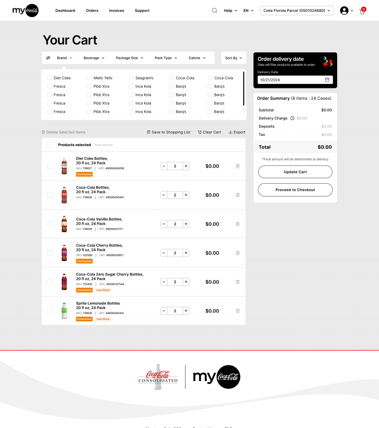 Sort Section with Scroll Bar